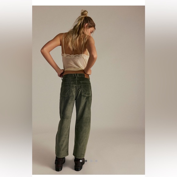 Free People NWT Deep Trance Dropped Corduroy Jeans Size 30 in Keepsake Clover - Picture 2 of 13